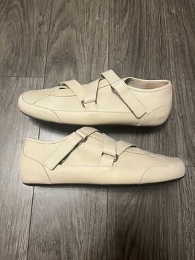 Louis Vuitton Men's Cream Leather Slip-On Loafers